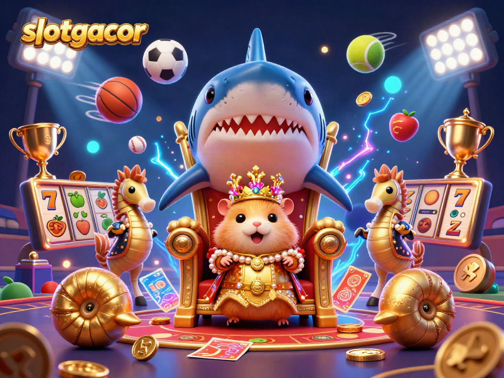 Engage with slotgacor for thrilling 3D gaming adventures featuring a hamster king and slot reels.